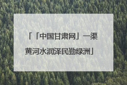 「中国甘肃网」一渠黄河水润泽民勤绿洲