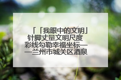 「我眼中的文明」针脚丈量文明尺度 彩线勾勒幸福坐标——兰州市城关区酒泉路街道办事处