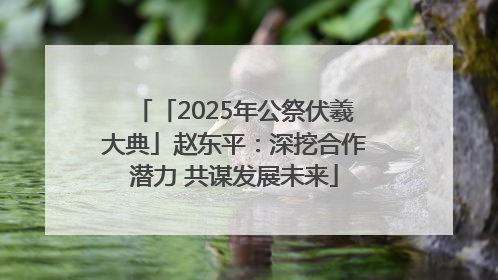 「2025年公祭伏羲大典」赵东平：深挖合作潜力 共谋发展未来
