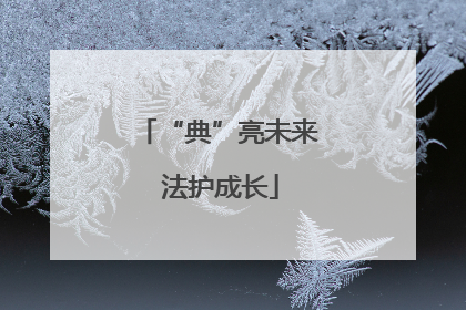 “典”亮未来 法护成长