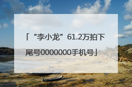 “李小龙”61.2万拍下尾号0000000手机号