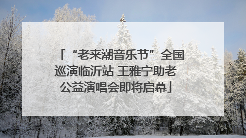 “老来潮音乐节”全国巡演临沂站 王雅宁助老公益演唱会即将启幕