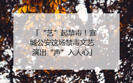 “艺”起禁毒！宜城公安这场禁毒文艺演出“声”入人心