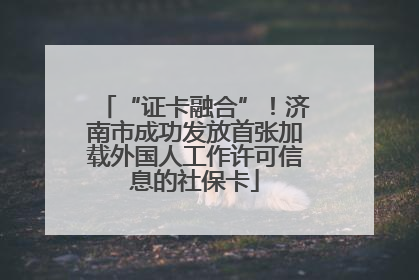 “证卡融合”！济南市成功发放首张加载外国人工作许可信息的社保卡
