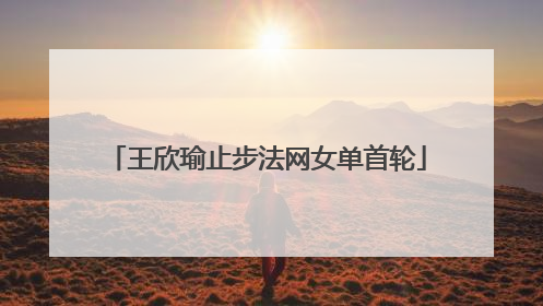 王欣瑜止步法网女单首轮