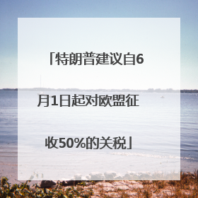 特朗普建议自6月1日起对欧盟征收50%的关税