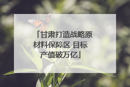 甘肃打造战略原材料保障区 目标产值破万亿