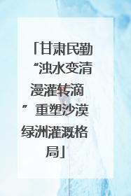 甘肃民勤“浊水变清 漫灌转滴”重塑沙漠绿洲灌溉格局