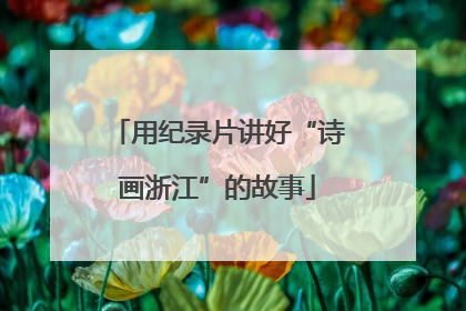 用纪录片讲好“诗画浙江”的故事