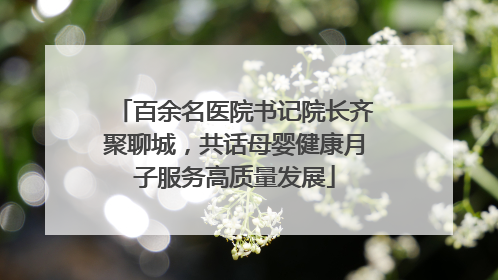 百余名医院书记院长齐聚聊城，共话母婴健康月子服务高质量发展
