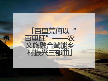 百里荒何以“百里旺”——农文旅融合赋能乡村振兴三部曲
