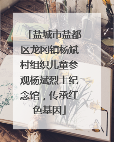 盐城市盐都区龙冈镇杨斌村组织儿童参观杨斌烈士纪念馆，传承红色基因