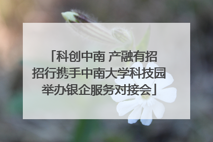 科创中南 产融有招 招行携手中南大学科技园举办银企服务对接会