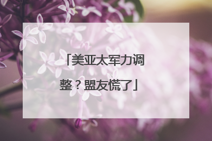 美亚太军力调整？盟友慌了