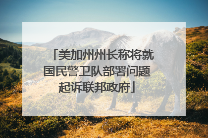美加州州长称将就国民警卫队部署问题起诉联邦政府