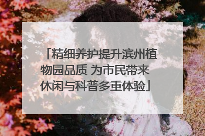 精细养护提升滨州植物园品质 为市民带来休闲与科普多重体验