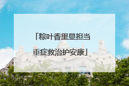 粽叶香里显担当 重症救治护安康