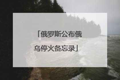 俄罗斯公布俄乌停火备忘录