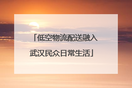 低空物流配送融入武汉民众日常生活