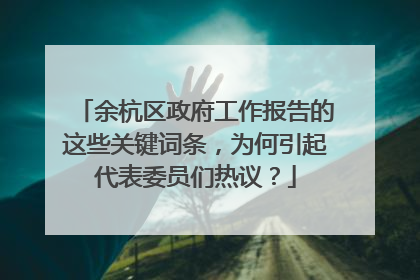 余杭区政府工作报告的这些关键词条，为何引起代表委员们热议？