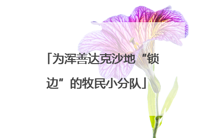 为浑善达克沙地“锁边”的牧民小分队