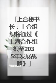 上合秘书长：上合组织将通过《上海合作组织至2035年发展战略》