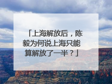 上海解放后，陈毅为何说上海只能算解放了一半？