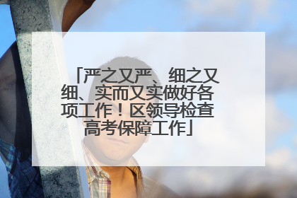 严之又严、细之又细、实而又实做好各项工作！区领导检查高考保障工作