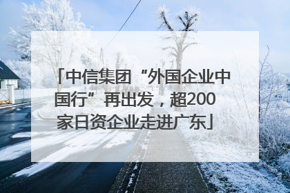 中信集团“外国企业中国行”再出发，超200家日资企业走进广东