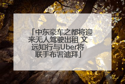 中东豪车之都将迎来无人驾驶出租 文远知行与Uber将联手布署迪拜