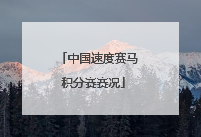中国速度赛马积分赛赛况