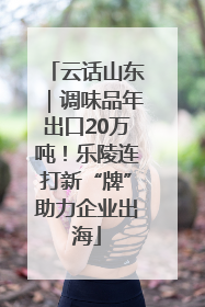 云话山东｜调味品年出口20万吨！乐陵连打新“牌”助力企业出海