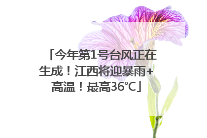 今年第1号台风正在生成！江西将迎暴雨+高温！最高36℃