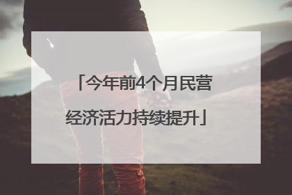 今年前4个月民营经济活力持续提升