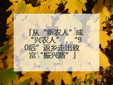 从“新农人”成“兴农人”，“90后”返乡走出致富“振兴路”
