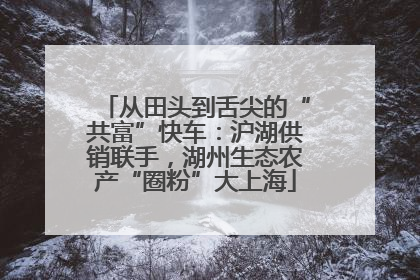从田头到舌尖的“共富”快车：沪湖供销联手，湖州生态农产“圈粉”大上海