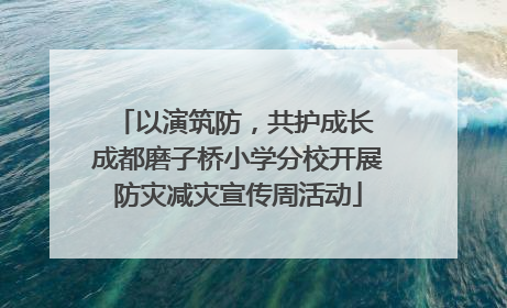 以演筑防，共护成长 成都磨子桥小学分校开展防灾减灾宣传周活动