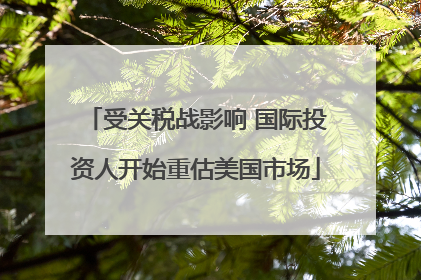受关税战影响 国际投资人开始重估美国市场