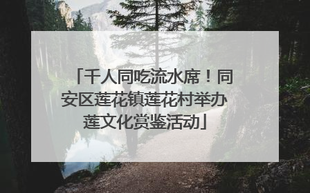 千人同吃流水席！同安区莲花镇莲花村举办莲文化赏鉴活动