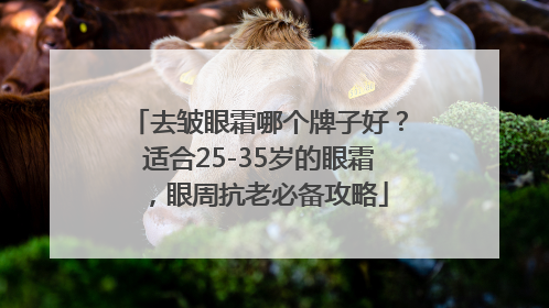 去皱眼霜哪个牌子好？适合25-35岁的眼霜，眼周抗老必备攻略