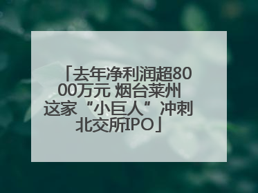 去年净利润超8000万元 烟台莱州这家“小巨人”冲刺北交所IPO