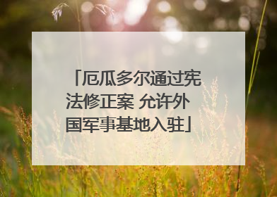 厄瓜多尔通过宪法修正案 允许外国军事基地入驻
