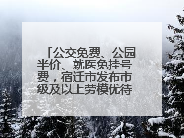 公交免费、公园半价、就医免挂号费，宿迁市发布市级及以上劳模优待服务清单