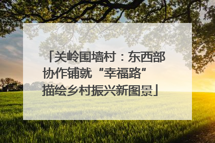 关岭围墙村：东西部协作铺就“幸福路” 描绘乡村振兴新图景