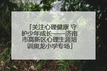 关注心理健康 守护少年成长——济南市高新区心理生涯培训奥龙小学专场