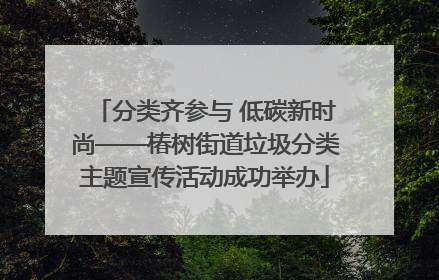 分类齐参与 低碳新时尚——椿树街道垃圾分类主题宣传活动成功举办