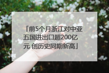 前5个月浙江对中亚五国进出口超200亿元 创历史同期新高