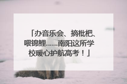 办音乐会、摘枇杷、喂锦鲤……南阳这所学校暖心护航高考！