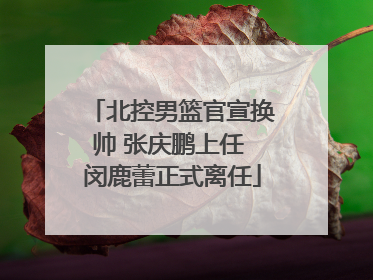 北控男篮官宣换帅 张庆鹏上任 闵鹿蕾正式离任