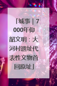 城事｜7000年仰韶文明：大河村遗址代表性文物首回原址